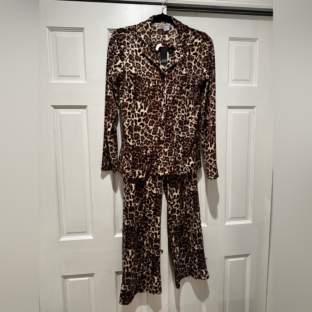 Badgley Mischka Brown Leopard Pajama Set